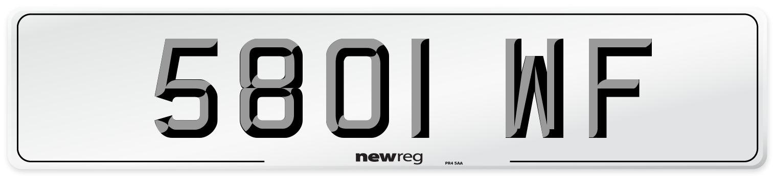 5801 WF Number Plate from New Reg